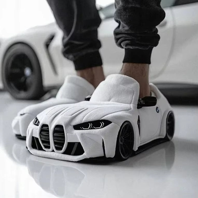 🚗 Car-Themed Plush Slippers – Cozy & Fun Indoor Footwear for Car Lovers!