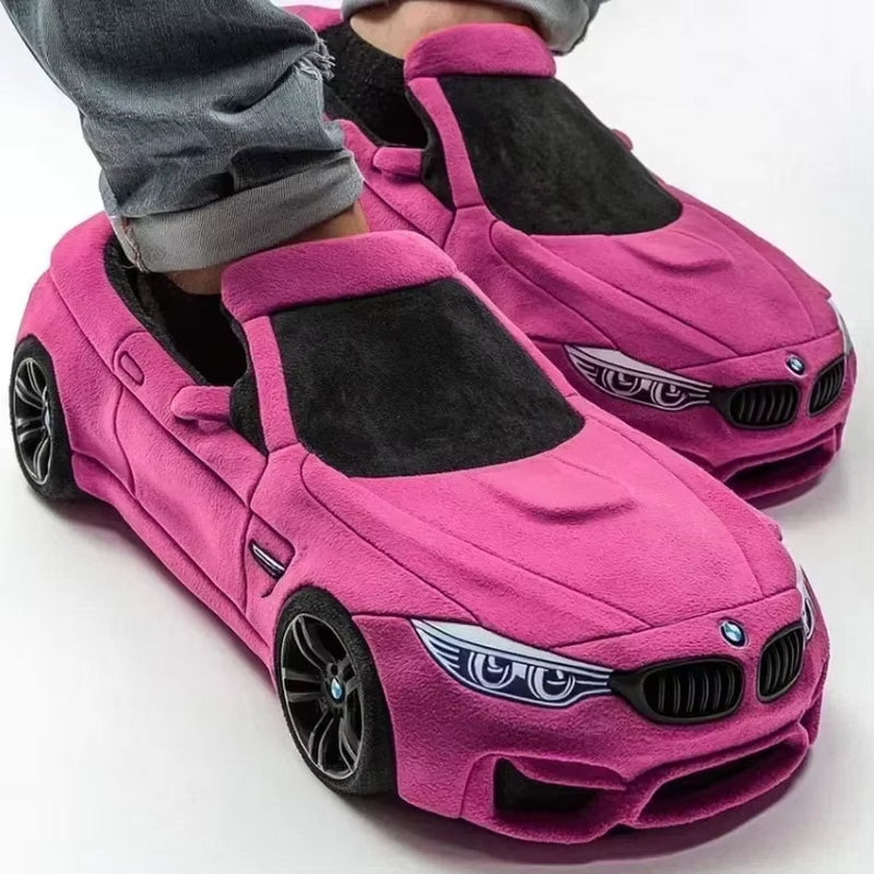 🚗 Car-Themed Plush Slippers – Cozy & Fun Indoor Footwear for Car Lovers!