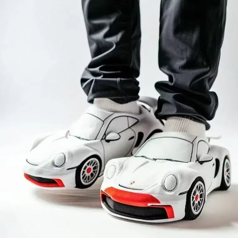 🚗 Car-Themed Plush Slippers – Cozy & Fun Indoor Footwear for Car Lovers!