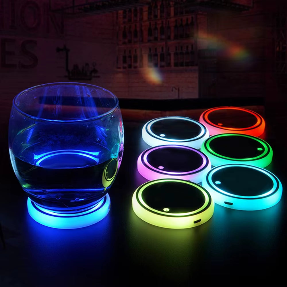 7 Colors LED Car Cup Holder – Light Sensor, Atmosphere Interior Accessory