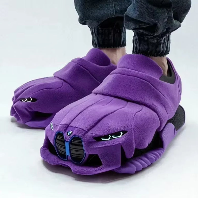 🚗 Car-Themed Plush Slippers – Cozy & Fun Indoor Footwear for Car Lovers!