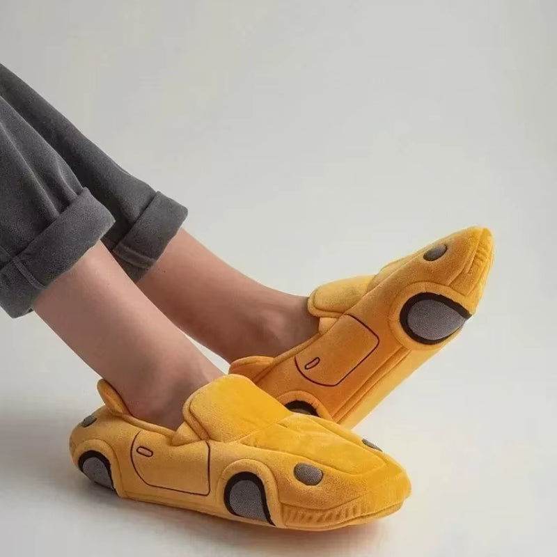 🚗 Car-Themed Plush Slippers – Cozy & Fun Indoor Footwear for Car Lovers!