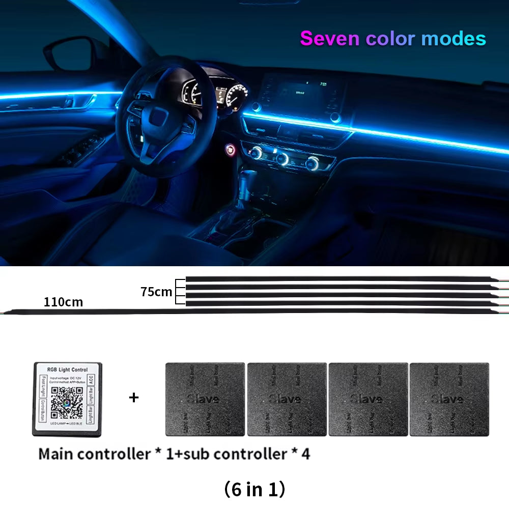 LED Symphony Ambient Car Lights I 18-in-1 RGB Interior Neon Strips