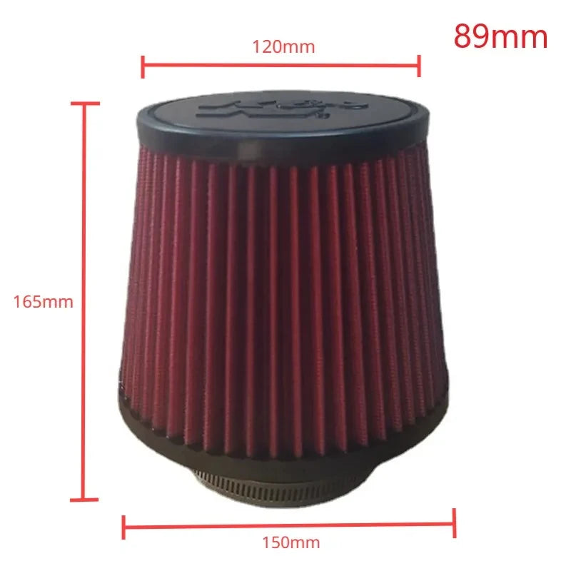 Universal High Flow Cone Air Filter for K&N 14084-2 - 2.5 to 4 Inch Tapered Mushroom Head (102mm, 89mm, 76mm, 70mm, 63.5mm, 60mm)