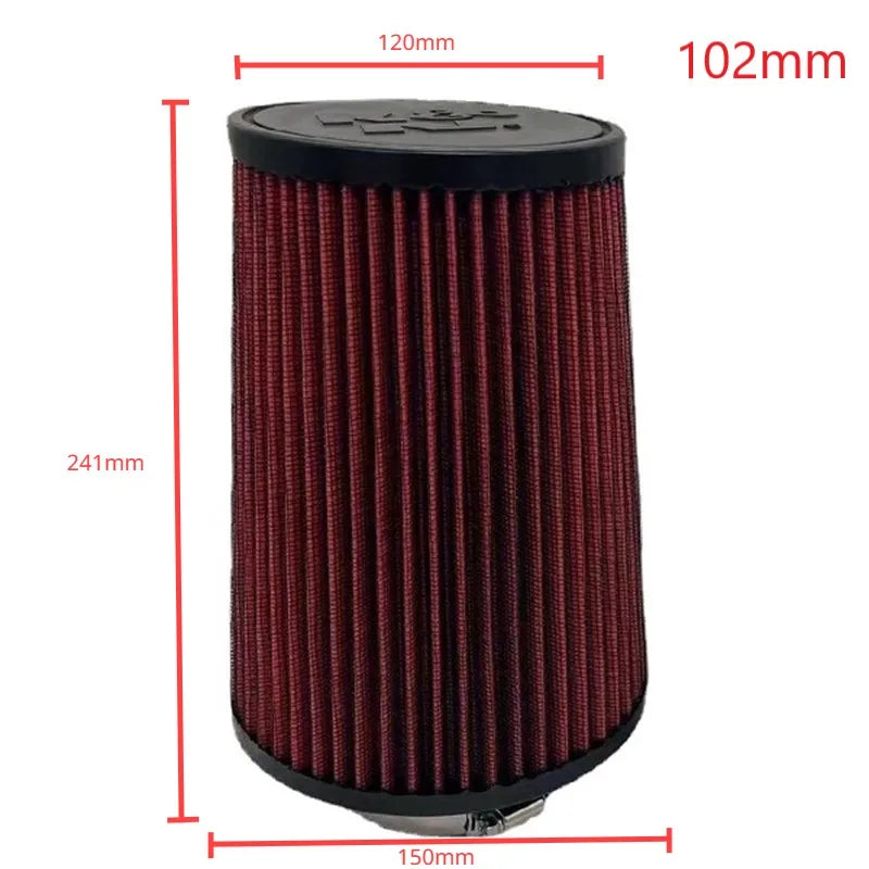 Universal High Flow Cone Air Filter for K&N 14084-2 - 2.5 to 4 Inch Tapered Mushroom Head (102mm, 89mm, 76mm, 70mm, 63.5mm, 60mm)