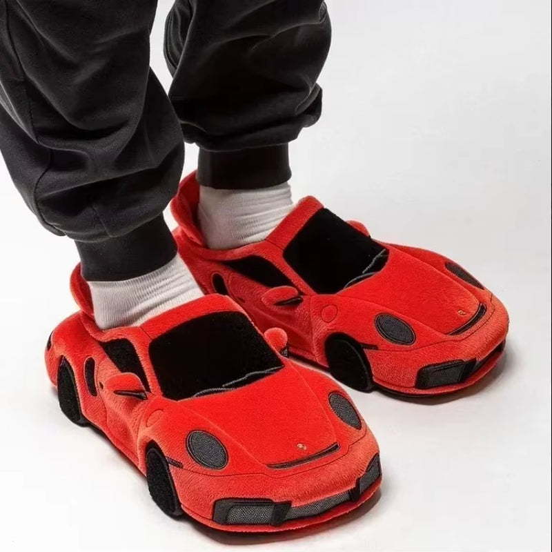 🚗 Car-Themed Plush Slippers – Cozy & Fun Indoor Footwear for Car Lovers!